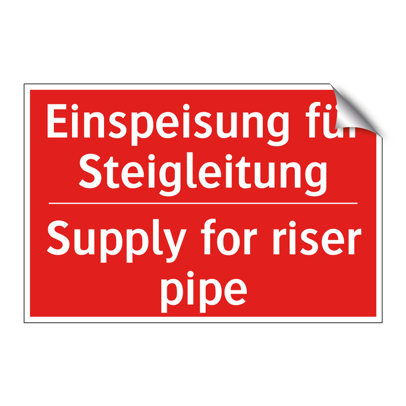 Einspeisung für Steigleitung - Supply for riser pipe