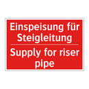 Einspeisung für Steigleitung - Supply for riser pipe
