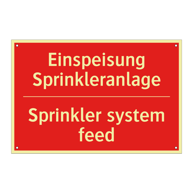 Einspeisung Sprinkleranlage - Sprinkler system feed