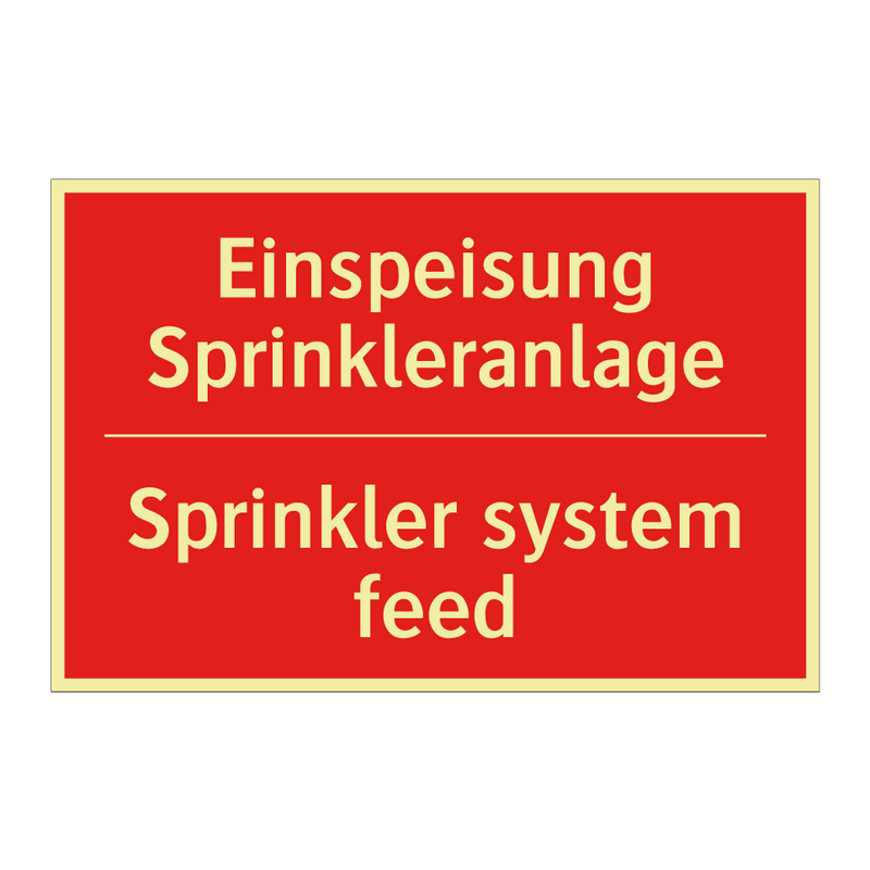 Einspeisung Sprinkleranlage - Sprinkler system feed