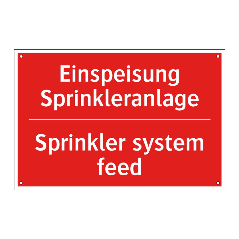 Einspeisung Sprinkleranlage - Sprinkler system feed