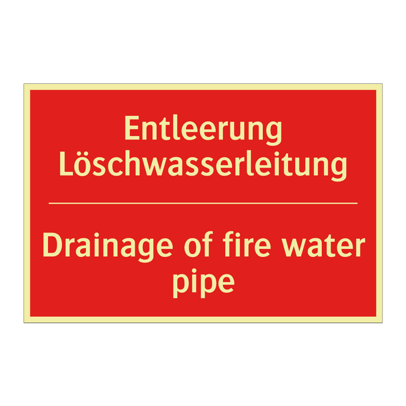 Entleerung Löschwasserleitung - Drainage of fire water pipe