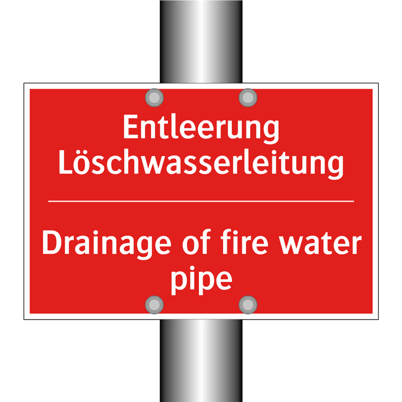Entleerung Löschwasserleitung - Drainage of fire water pipe