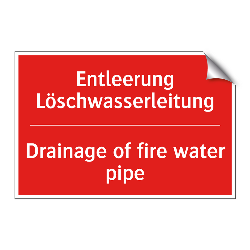 Entleerung Löschwasserleitung - Drainage of fire water pipe