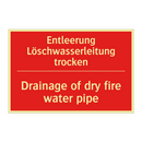 Entleerung Löschwasserleitung /.../ - Drainage of dry fire water pipe/.../