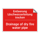 Entleerung Löschwasserleitung /.../ - Drainage of dry fire water pipe/.../