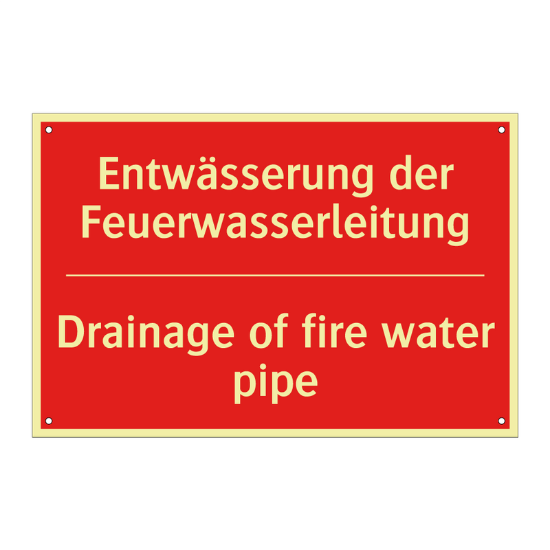 Entwässerung der Feuerwasserleitung/.../ - Drainage of fire water pipe
