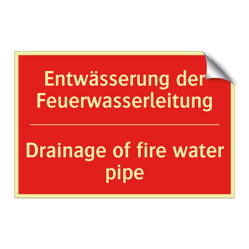 Entwässerung der Feuerwasserleitung/.../ - Drainage of fire water pipe