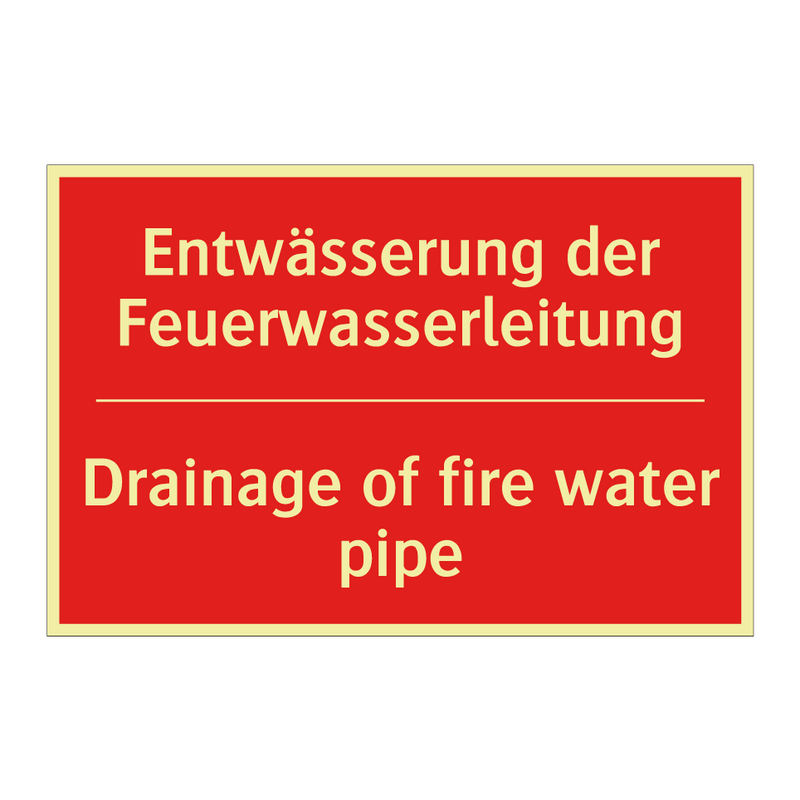 Entwässerung der Feuerwasserleitung/.../ - Drainage of fire water pipe