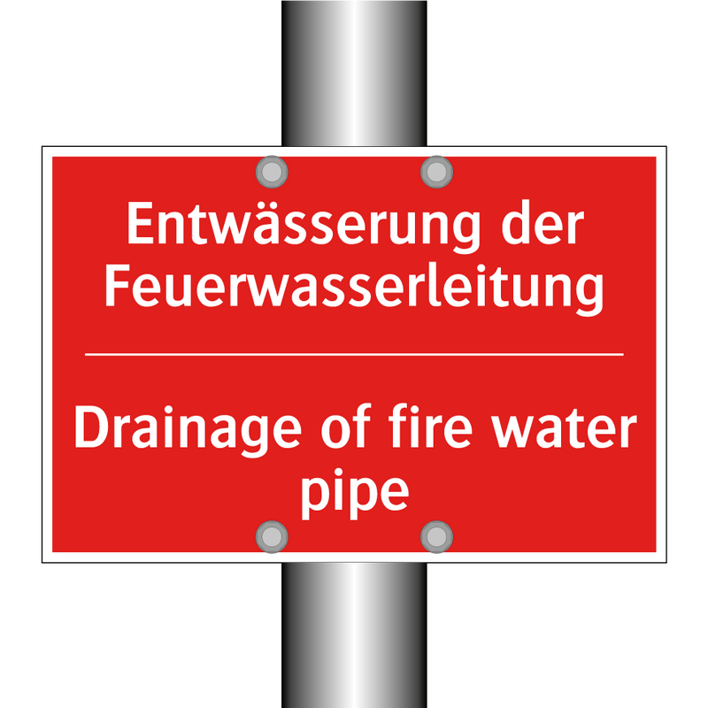 Entwässerung der Feuerwasserleitung/.../ - Drainage of fire water pipe