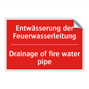 Entwässerung der Feuerwasserleitung/.../ - Drainage of fire water pipe