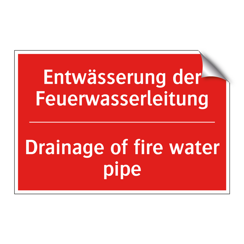 Entwässerung der Feuerwasserleitung/.../ - Drainage of fire water pipe