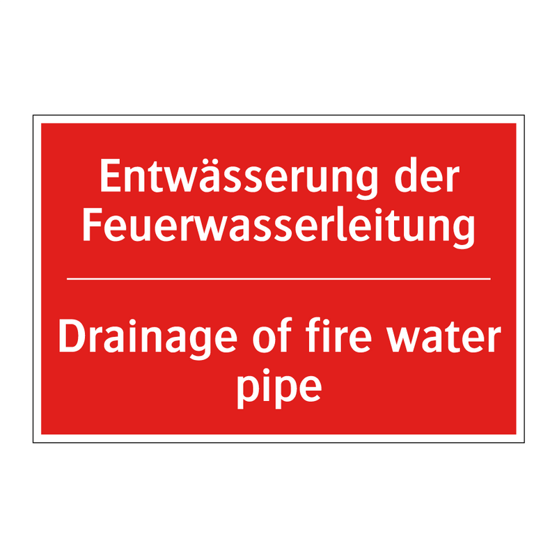 Entwässerung der Feuerwasserleitung/.../ - Drainage of fire water pipe