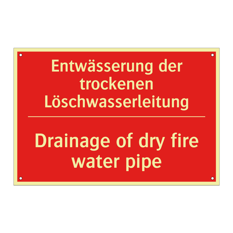 Entwässerung der trockenen Löschwasserleitung/.../ - Drainage of dry fire water pipe/.../