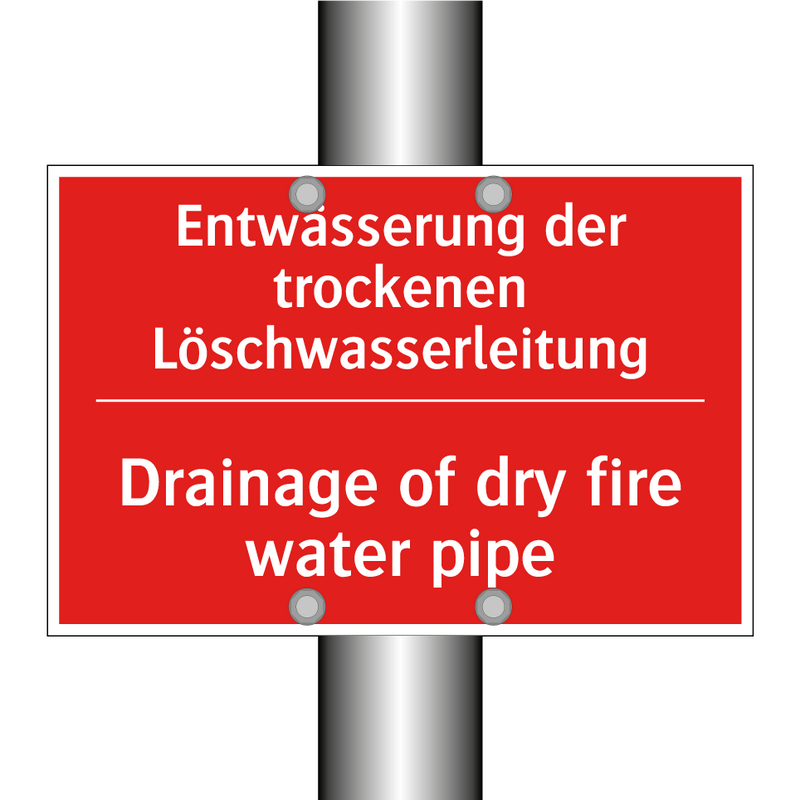Entwässerung der trockenen Löschwasserleitung/.../ - Drainage of dry fire water pipe/.../