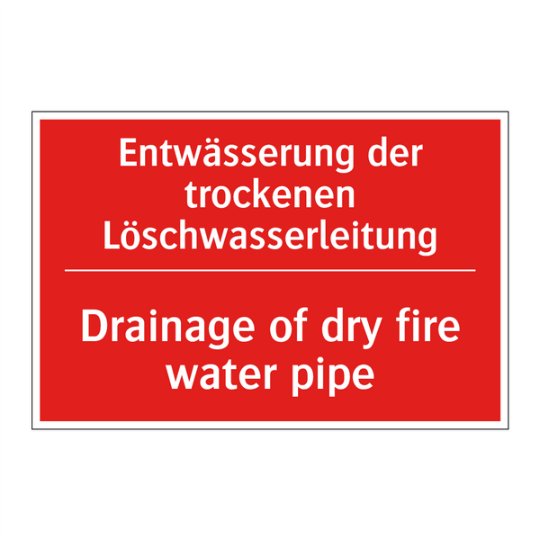Entwässerung der trockenen Löschwasserleitung/.../ - Drainage of dry fire water pipe/.../