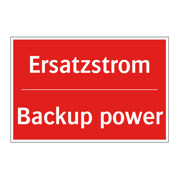 Ersatzstrom - Backup power