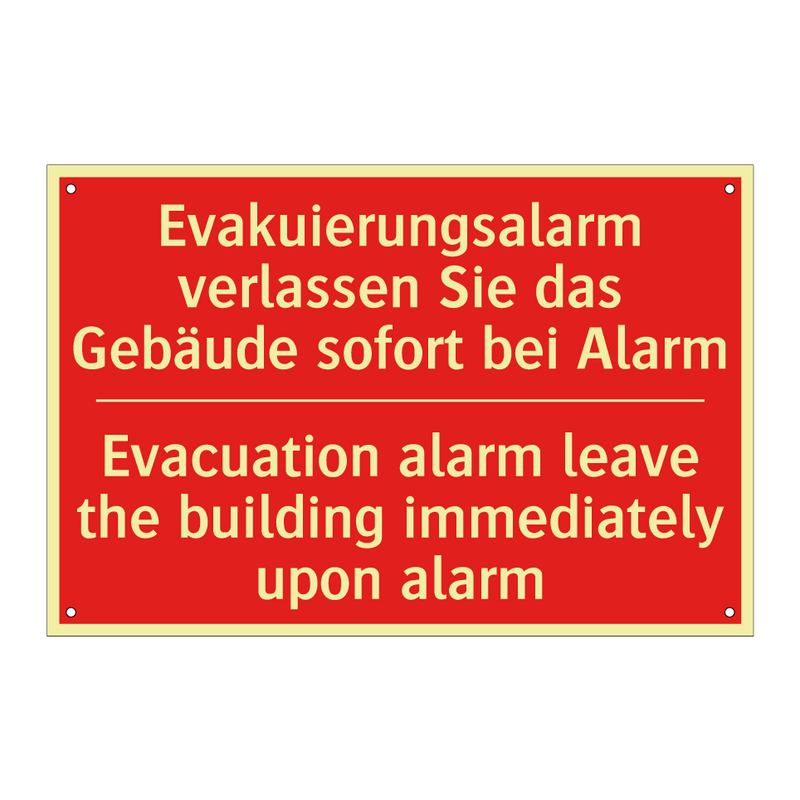 Evakuierungsalarm verlassen Sie /.../ - Evacuation alarm leave the building /.../