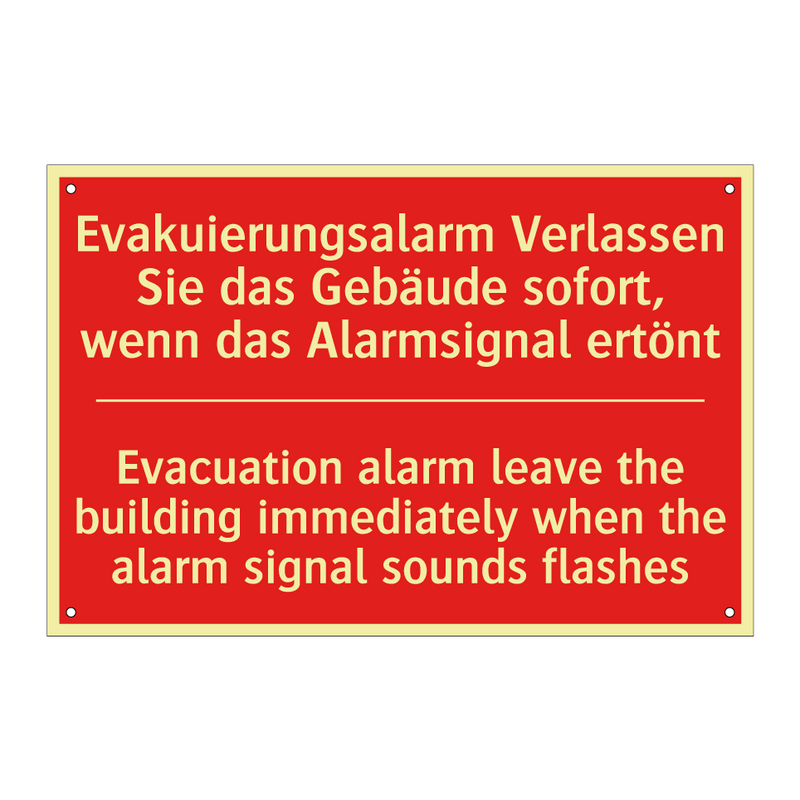 Evakuierungsalarm Verlassen Sie /.../ - Evacuation alarm leave the building /.../