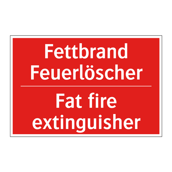 Fettbrand Feuerlöscher - Fat fire extinguisher