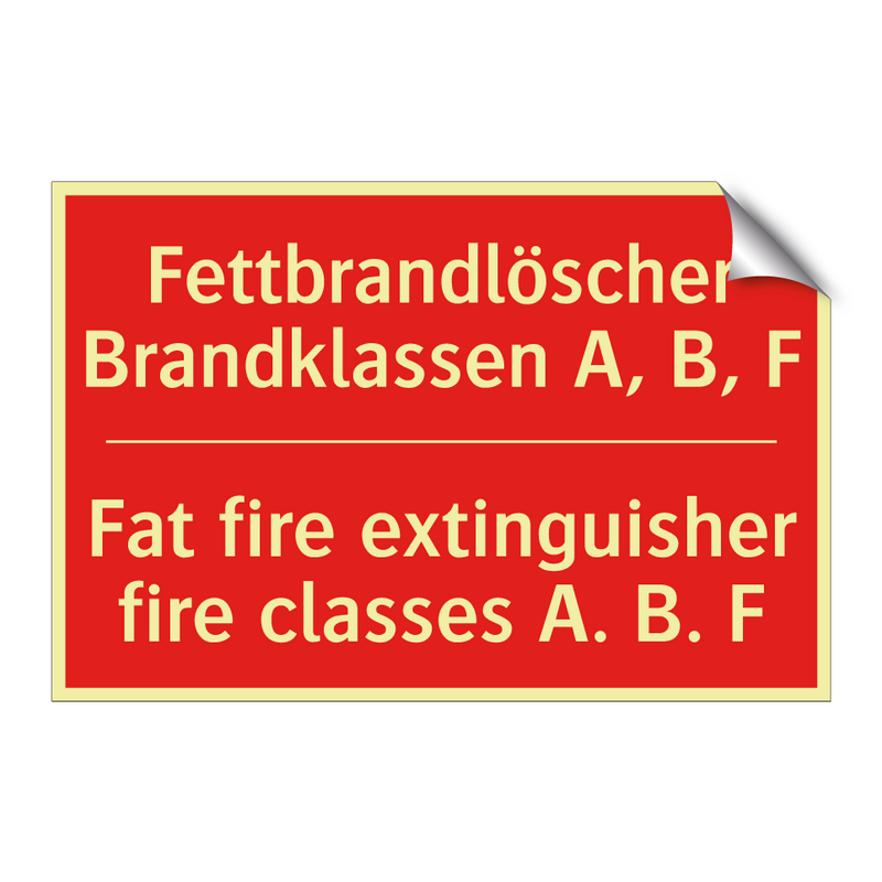 Fettbrandlöscher Brandklassen /.../ - Fat fire extinguisher fire classes /.../
