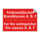 Fettbrandlöscher Brandklassen /.../ - Fat fire extinguisher fire classes /.../