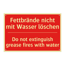 Fettbrände nicht mit Wasser löschen/.../ - Do not extinguish grease fires /.../