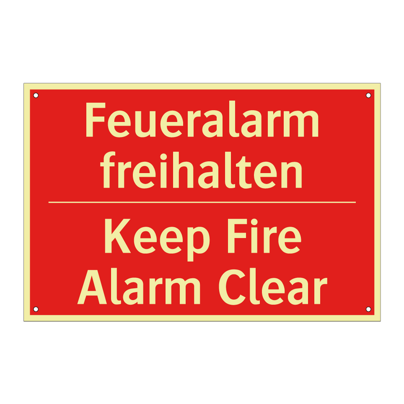 Feueralarm freihalten - Keep Fire Alarm Clear