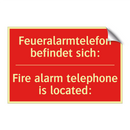 Feueralarmtelefon befindet sich:/.../ - Fire alarm telephone is located:/.../