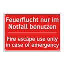 Feuerflucht nur im Notfall benutzen/.../ - Fire escape use only in case of /.../