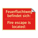 Feuerfluchtweg befindet sich: - Fire escape is located: