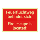 Feuerfluchtweg befindet sich: - Fire escape is located: