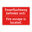 Feuerfluchtweg befindet sich: - Fire escape is located: