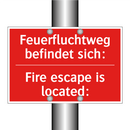 Feuerfluchtweg befindet sich: - Fire escape is located: