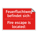 Feuerfluchtweg befindet sich: - Fire escape is located: