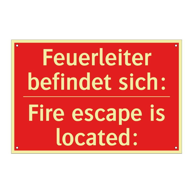 Feuerleiter befindet sich: - Fire escape is located: