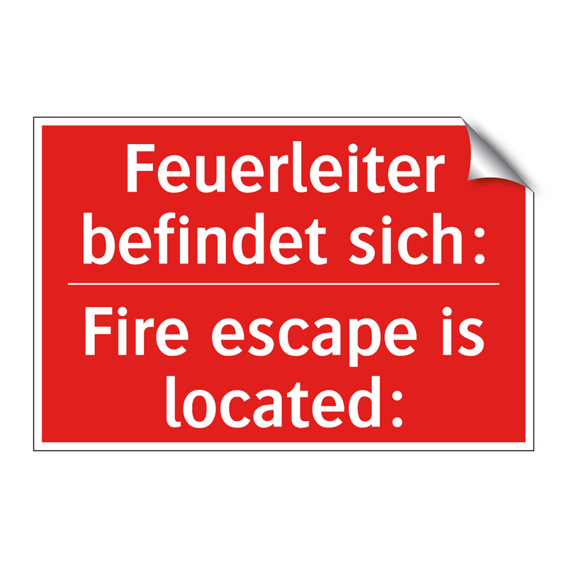 Feuerleiter befindet sich: - Fire escape is located: