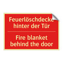 Feuerlöschdecke hinter der Tür - Fire blanket behind the door