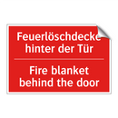 Feuerlöschdecke hinter der Tür - Fire blanket behind the door