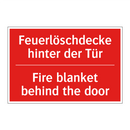 Feuerlöschdecke hinter der Tür - Fire blanket behind the door