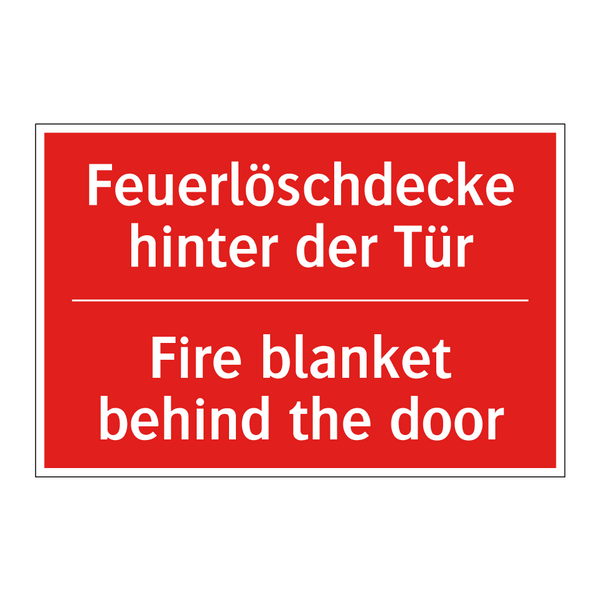 Feuerlöschdecke hinter der Tür - Fire blanket behind the door