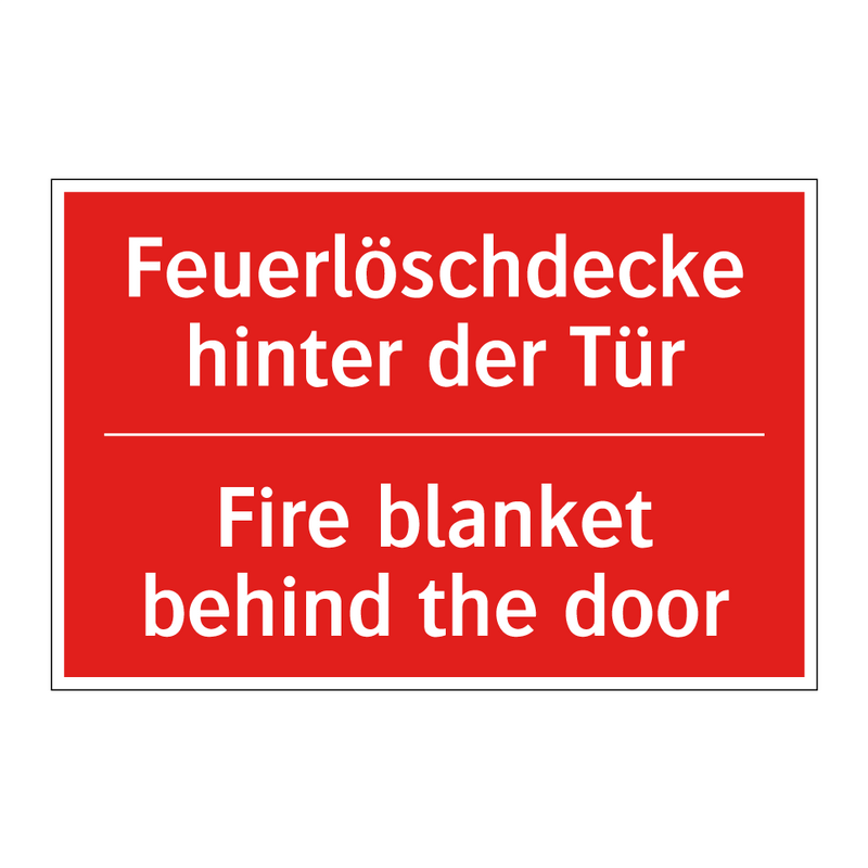 Feuerlöschdecke hinter der Tür - Fire blanket behind the door