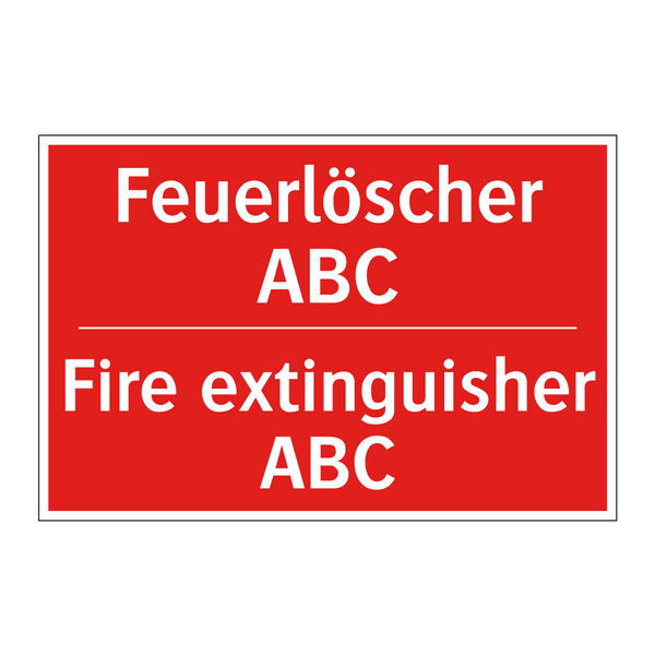 Feuerlöscher ABC - Fire extinguisher ABC