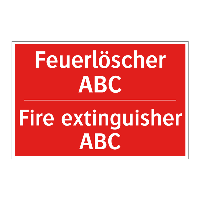 Feuerlöscher ABC - Fire extinguisher ABC