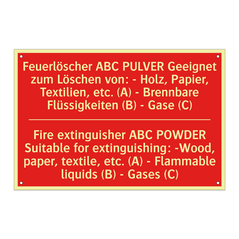 Feuerlöscher ABC PULVER Geeignet /.../ - Fire extinguisher ABC POWDER Suitable /.../