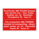 Feuerlöscher ABC PULVER Geeignet /.../ - Fire extinguisher ABC POWDER Suitable /.../
