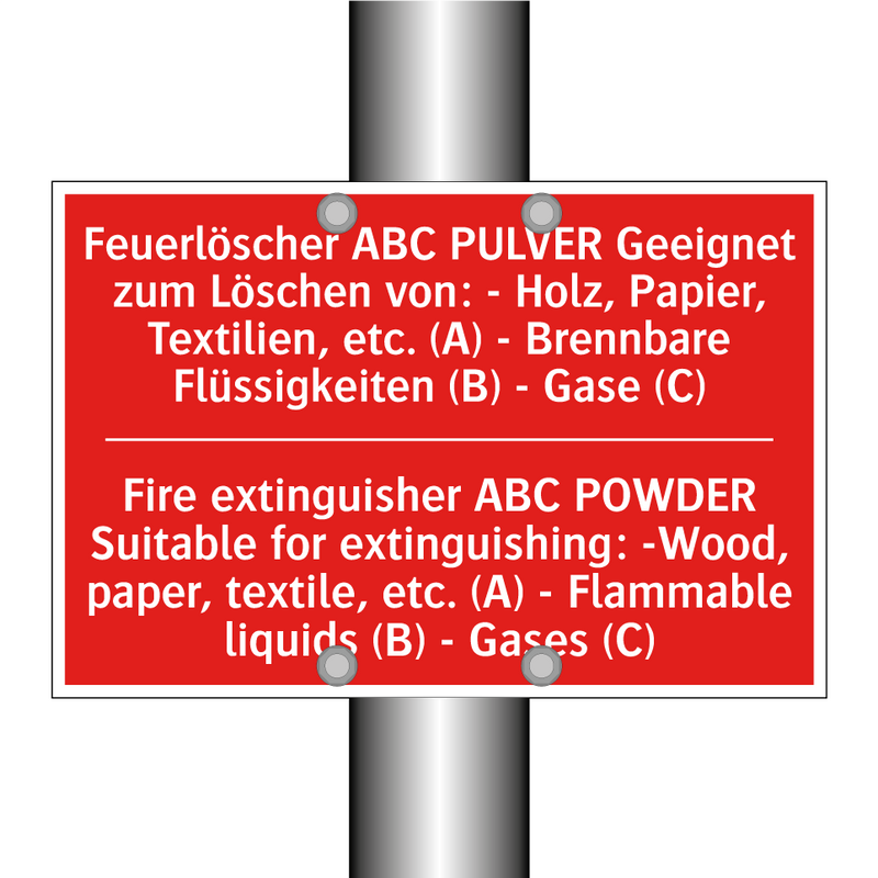 Feuerlöscher ABC PULVER Geeignet /.../ - Fire extinguisher ABC POWDER Suitable /.../
