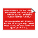 Feuerlöscher ABC PULVER Geeignet /.../ - Fire extinguisher ABC POWDER Suitable /.../