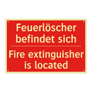 Feuerlöscher befindet sich - Fire extinguisher is located