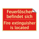 Feuerlöscher befindet sich - Fire extinguisher is located